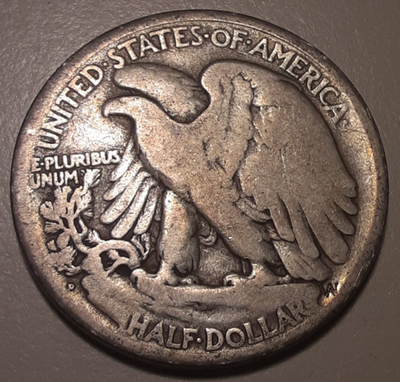 1920-D Denver Mint US 50C Walking Liberty Half Dollar 90% silver