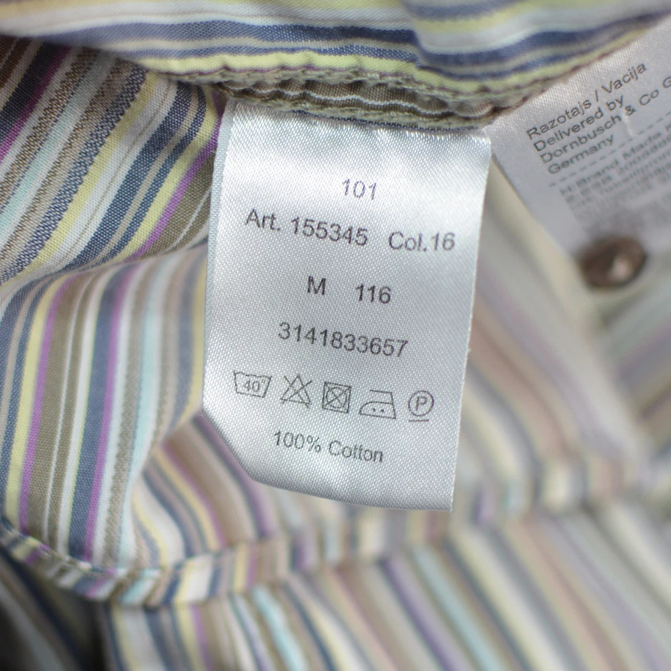 CAMEL ACTIVE Men's Casual Shirt Medium Short Sleeve Button Down Striped 1 Pocket - Image 4 of 4