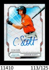 2019 BOWMAN STERLING SILVER WAVE REFRACTOR AUTO CONNOR SCOTT PIRATES 113/125