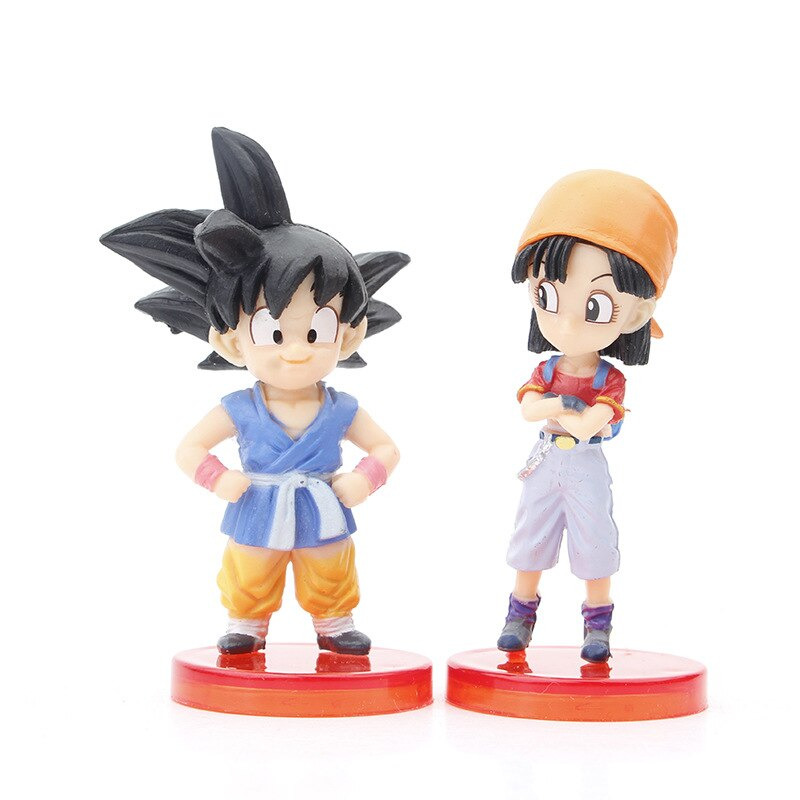 6 Pcs/Lot 8Cm Dragon Ball GT Figure Son Goku Super Saiyan 4 and Pan Model  Dolls