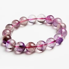 Natural Super Seven 7 Lepidocrocite Melody Stone Beads Bracelet 10mm AAAA