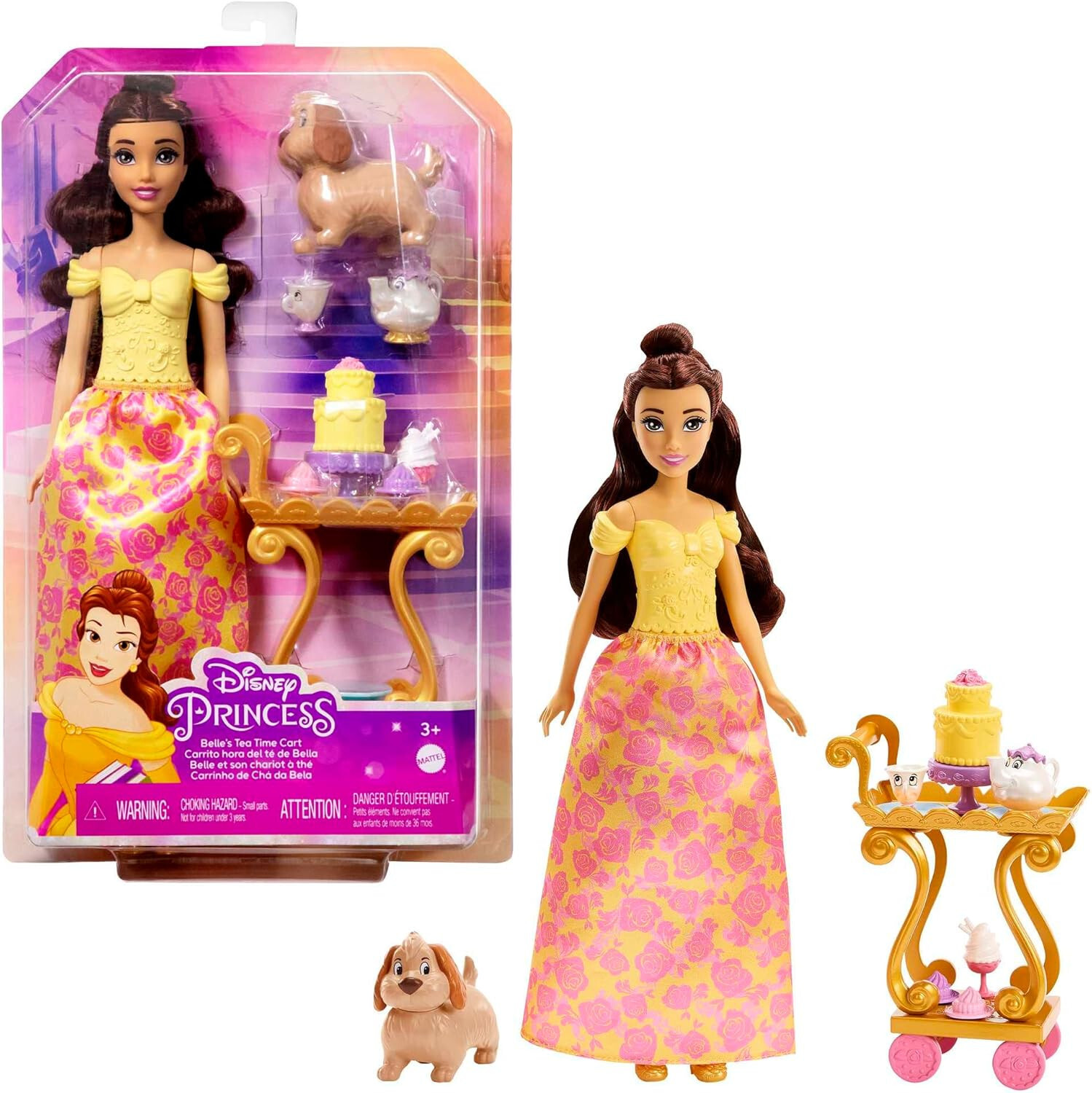 BELLA Disney TEA SET Bambola 30cm MATTEL HLW20 Principesse DISNEY Belle Bestia