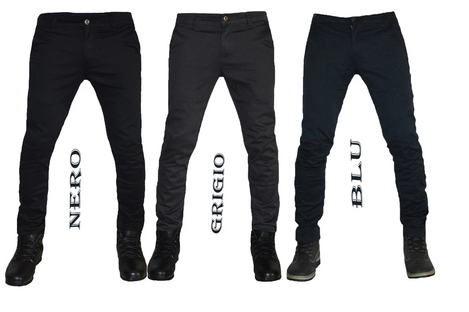 Pantaloni uomo slim fit chino elasticizzato america 42 44 46 48 50 52 54 56 702 - Immagine 3 di 4