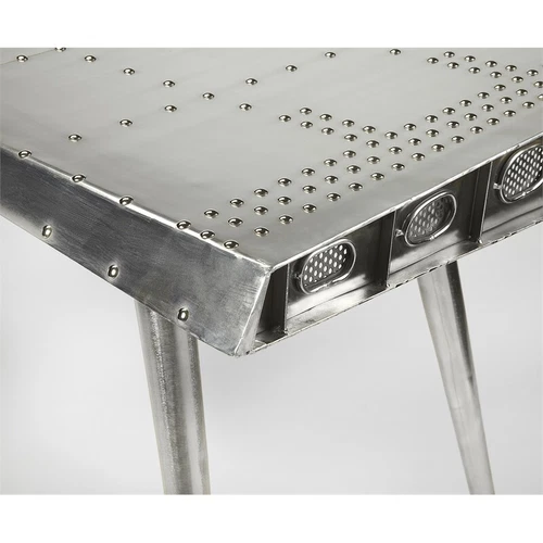 Butler Specialty Industrial Chic Midway Aviator Desk In Silver - Picture 2 of 5