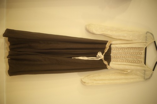 Vintage Jack Bryan Women's Size Small? Prarie Dress Long Sleeve Brown Ivory - Picture 2 of 12