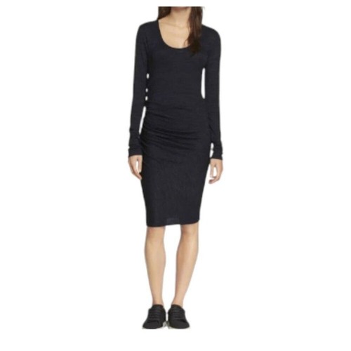 Rag & Bone, Rag & Bone Twist Ruched Navy Long Sleeve Bodycon Dress Size XS
