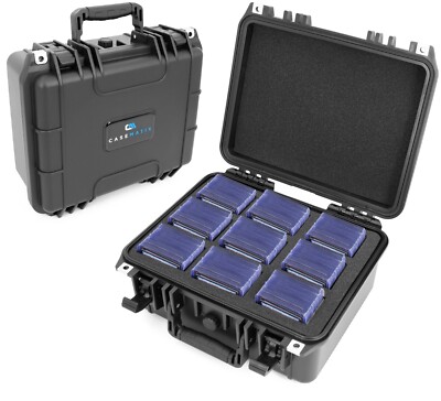 Casematix Top Loader Card Storage Box   Waterproof Case with Foam for 3x4 Holder