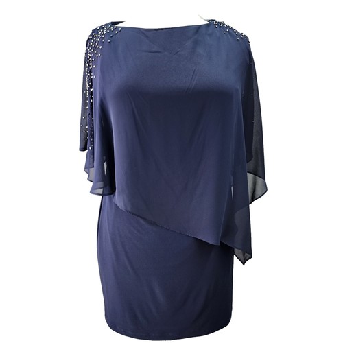 xscape navy and gold dress Xscape Women's Long Glitter Metallic Off the Shoulder Ruffle Gown, 4 main image 1