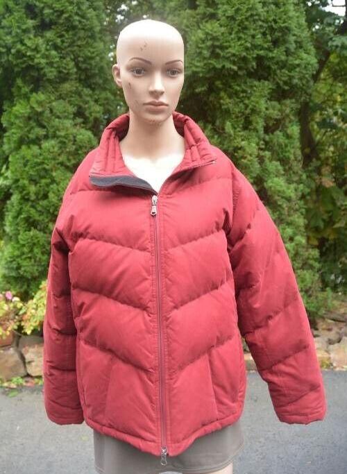 EDDIE BAUER Rust Color Goose Down Insulated Zip-Up PUFFER JACKET Women's  Medium