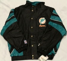 Vintage Starter Miami Dolphins Genuine Leather Jacket Rare Find