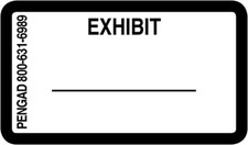 EXHIBIT, 7/8 X 1-1/2 inches, 240 labels per pack , White stickers