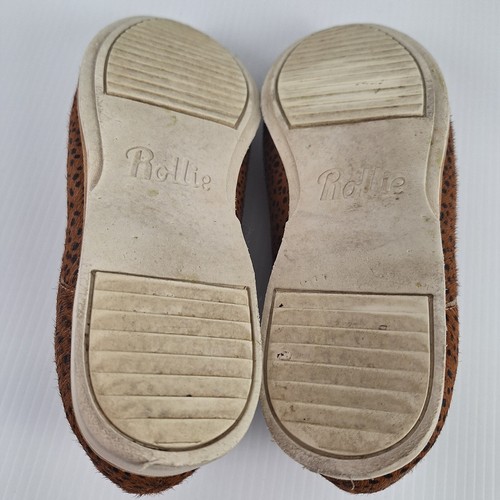 ROLLIE Derby White Black Leopard Print Leather Lace-Up Shoes Sz AU6/ EU37 SE127 - Picture 8 of 13