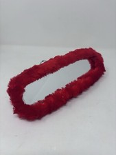 Red Fur Car Rear View Mirror Cover