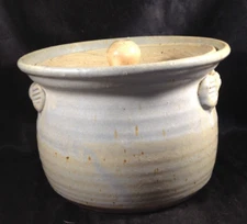 North Carolina Pottery Hand Spun Crock with Lid Signed Bryan