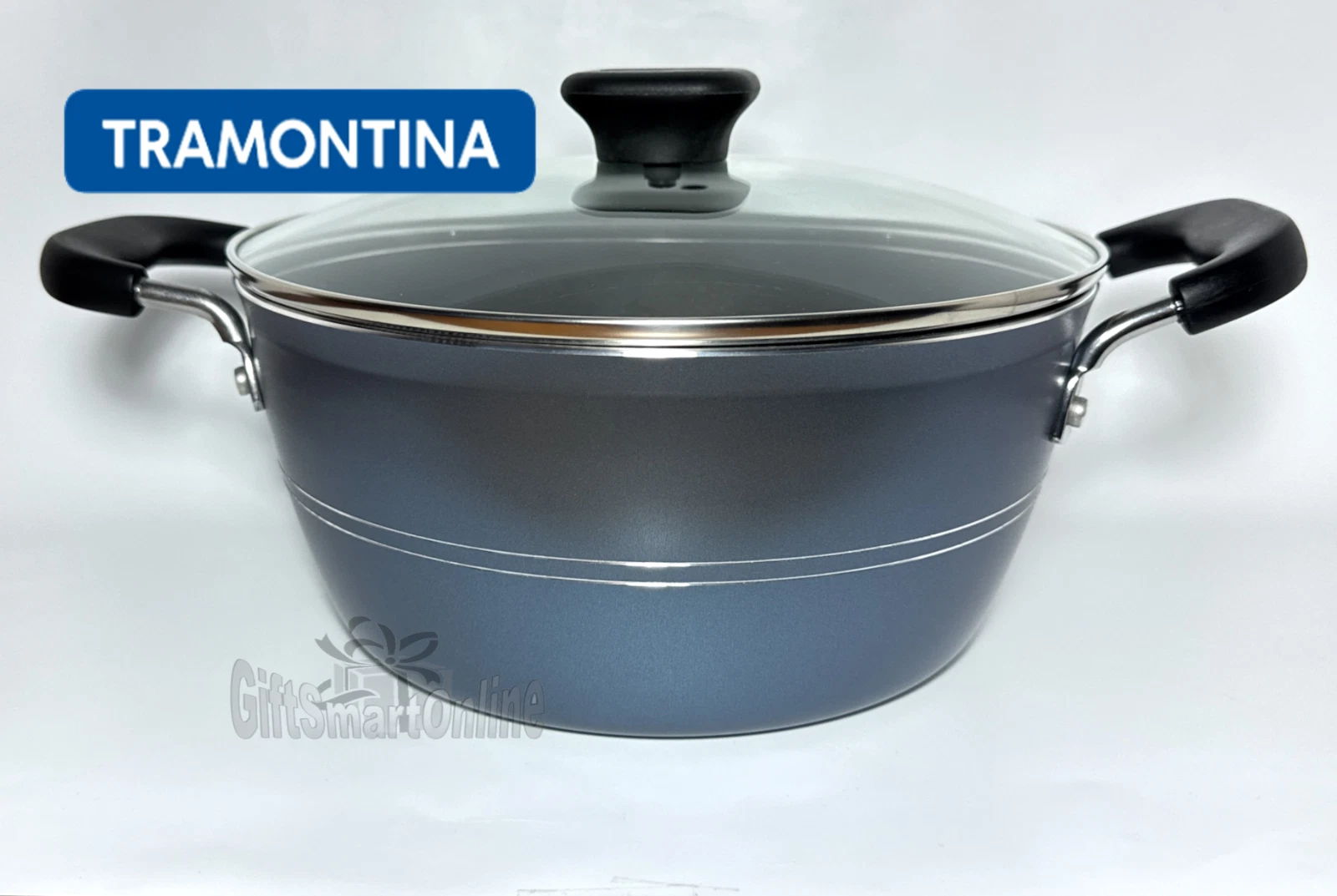 Tramontina Sicilia 4.5 Qt Aluminum Nonstick Covered Dutch Oven Handles Glass Lid