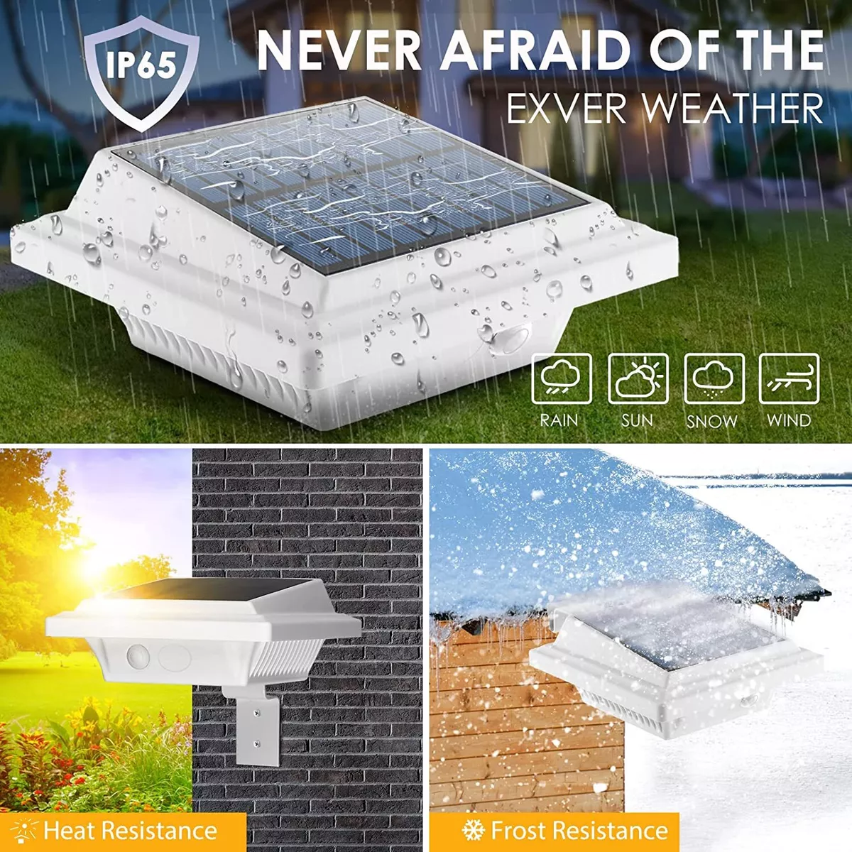 2 4 6 x 40LEDs Solar Gutter Lights Outdoor Security Wall Lights for Yard Garden