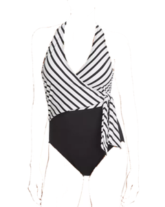 black asymmetric swimsuit