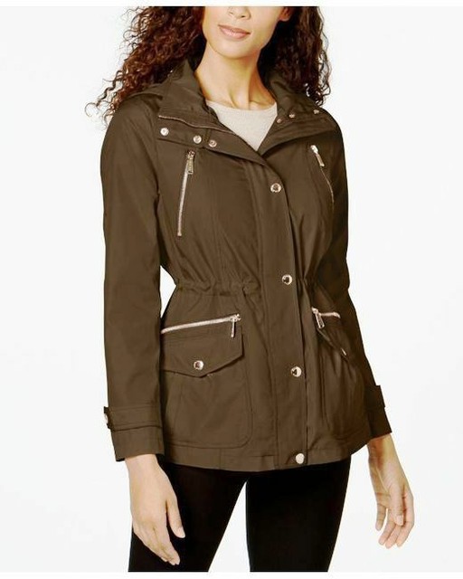 michael kors army green parka