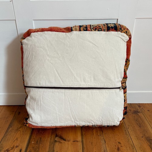 Vintage Kelim Boden Kissen Pouf Fußhocker Teppich Marokkanisch Handgewebt Stofftiert - Bild 10 von 17