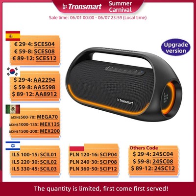 Bluetooth Speaker 60W Portable Outdoor with App Control, Heavy Bass Waterproof