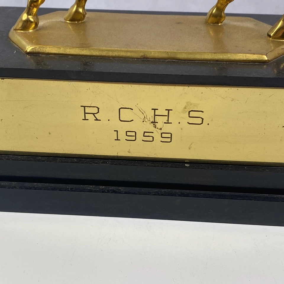 Vintage Horse Statue Trophy 1959 12.5" Tall (Base 10" Wide by 5.5" Depth) - Image 2 of 4