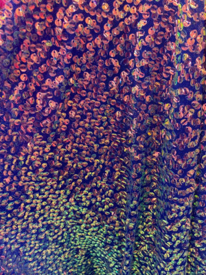 Purple  iridescent economic all over shiny sequins 2 way stretch velvet