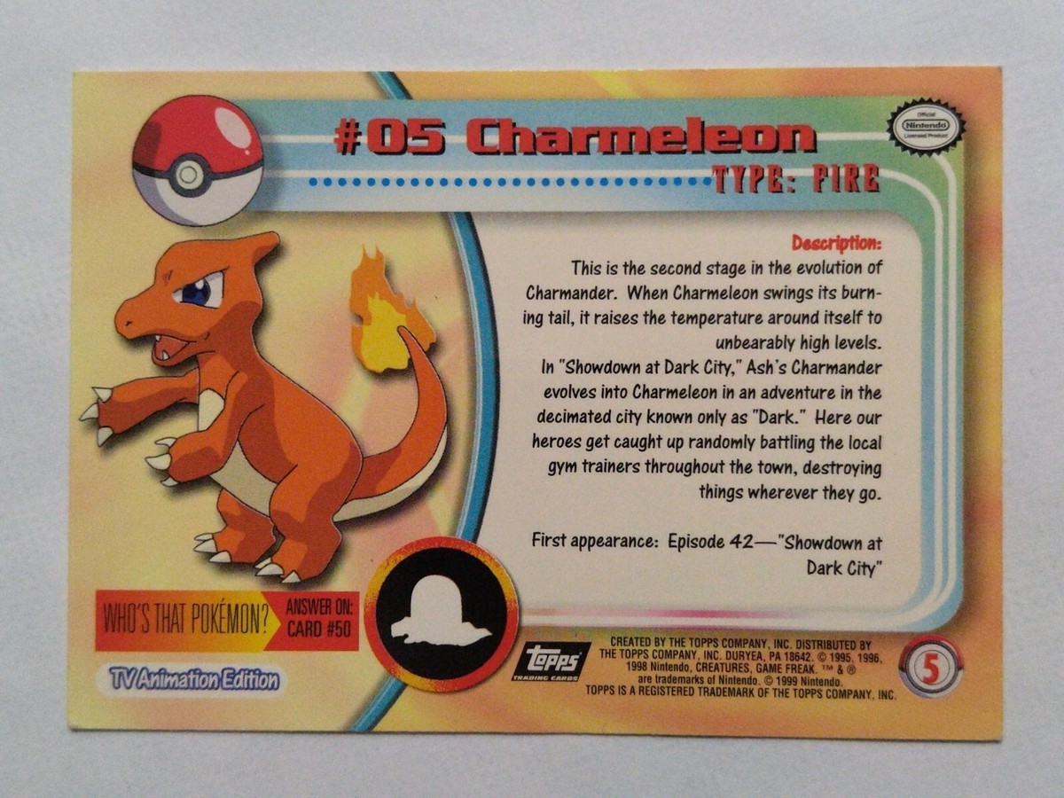 Charmeleon #05 Topps TV Animation Edition Black Label Pokemon Card