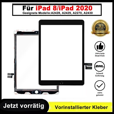 Touchscreen Display Glas Scheibe Digitizer iPad 8 2020 A2270 A2428 A2429 A2430