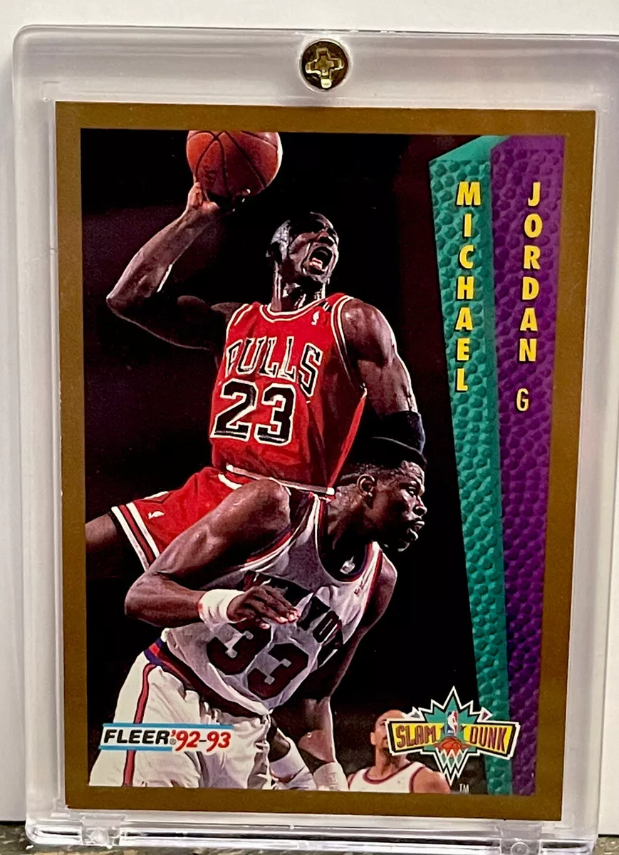 Michael Jordan Autographed Original Fleer Rookie Card Art - Upper