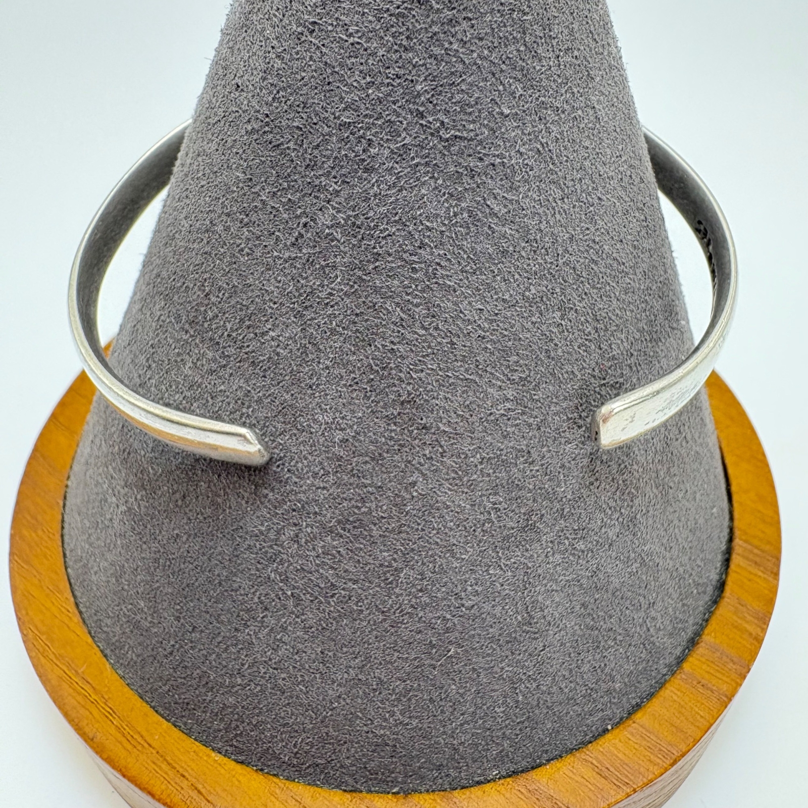 VTG Solid Sterling Silver 925 Rounded Open Cuff B… - image 3