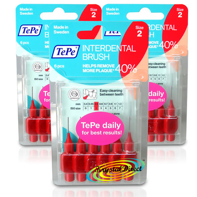 3x Tepe Interdentalbürste rot 0,50 mm ISO Größe 2