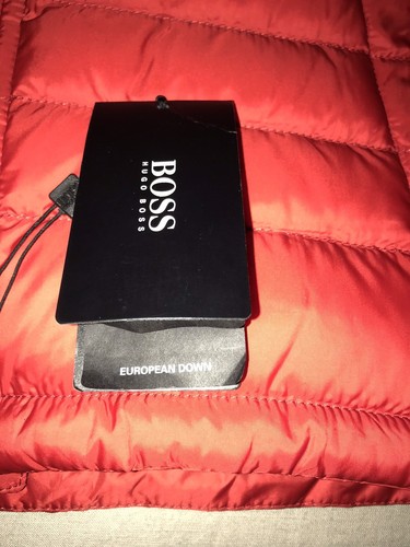 NEW Authentic HUGO BOSS Black Label Men Red Real Down Puffy Vest 38R Medium $395 - Picture 2 of 7