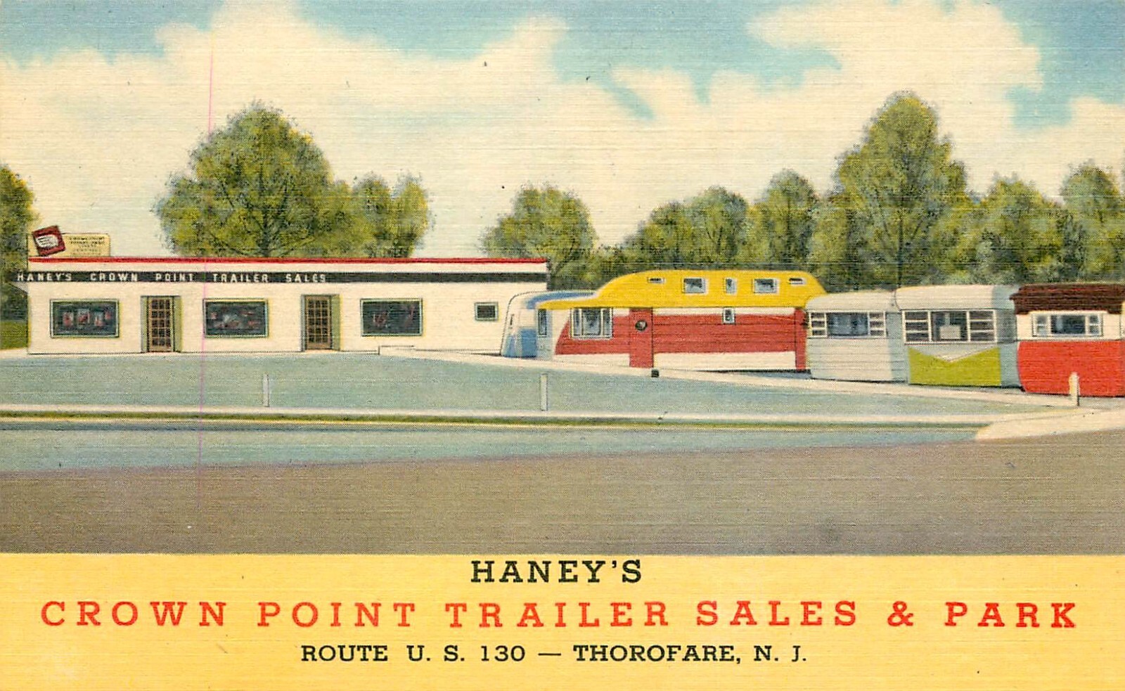 CROWN POINT TRAILER SALES, LINEN, THOROFARE, NEW JERSEY, VINTAGE