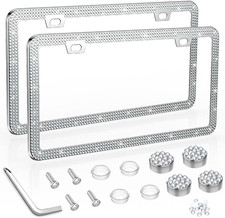 Bling License Plate Frame Crystal License Plate Cover Car License Plate Holder