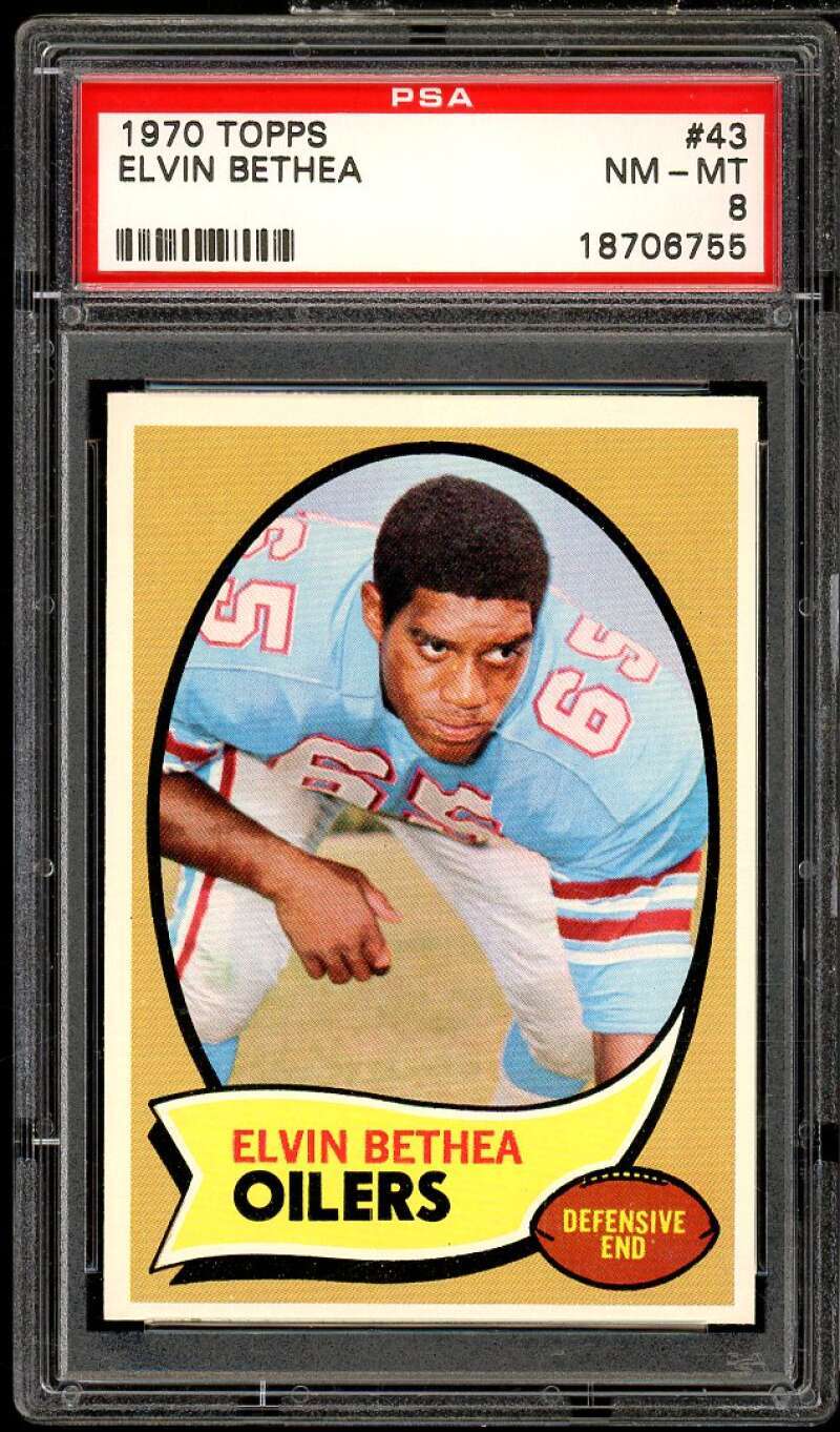 Elvin Bethea Rookie Card 1970 Topps #43 PSA 8