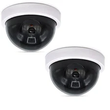 WALI 4 Pack Fake Dome Security Camera Decoy CCTV Flashing Red LED Light Dummy