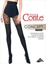 Conte Concept 50 Den - Fantasy Opaque Women's Tights with a golfs imitate & geom