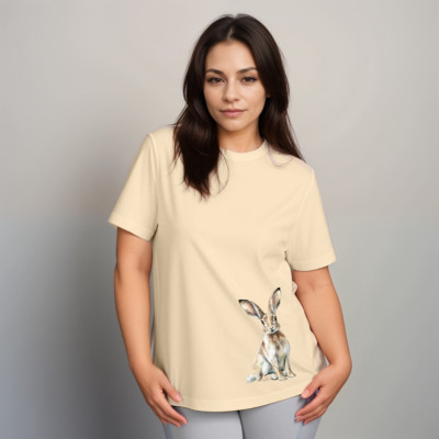 ROCKTHOSECURVES DAMEN T-Shirt mit Hasen-Print Kurzarm