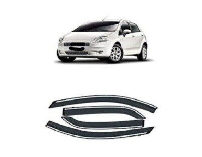 Door Visor Rain Guard Side Wind Deflector Chrome Lining Shield for Fiat Punto 4p