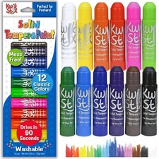 Kwik Stix Washable Tempera Paint Sticks 12 Count Non Toxic Quick Dry Art Supp...