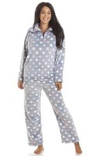 Camille Womens Multi Coloured Spot Print Supersoft Grey Pyjama Set