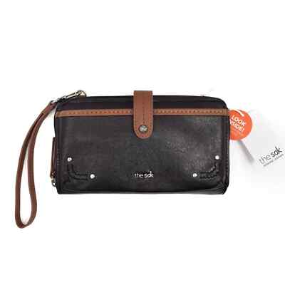 The Sak Iris Large Smartphone Leather Crossbody Black Onyx NWT