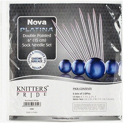 Platinum Sock Star Set: Nova Platina Double Pointed Needles 6'' with Socks Kit