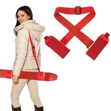 Ski Strap, Adjustable Ski Carrier Shoulder Straps,Red White 45.7"