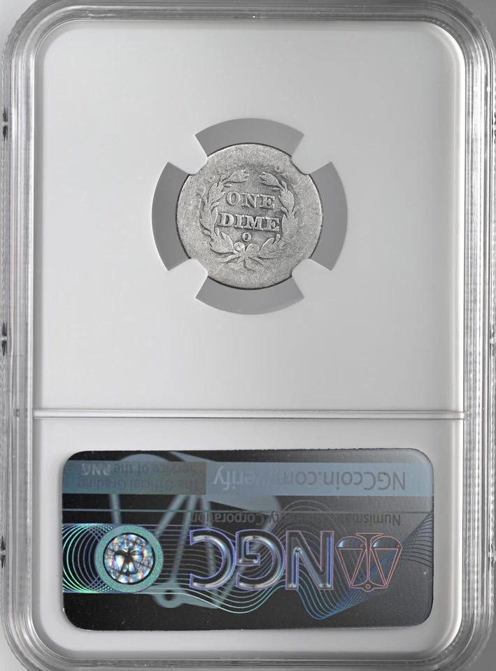 1838-O 10C SEATED LIBERTY DIME NEW ORLEANS NGC AG DETAILS "CLEANED" #8404750-017 - Image 4 of 4