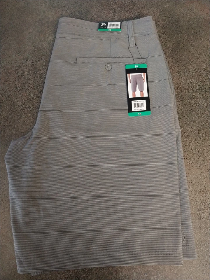 New Hang Ten Hybrid Shorts Mens 38 Gray Golf Outdoor Walking Performance NWT - Image 1 of 4
