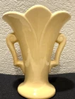 Rare Vintage 1940's Nelson McCoy Pottery Yellow Double Handle Vase USA