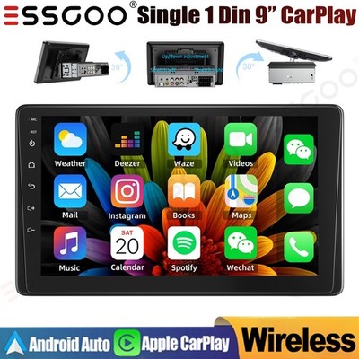 9'' Single 1 DIN Car Stereo Radio Apple CarPlay MP5 Player Touch Screen GPS BT FM