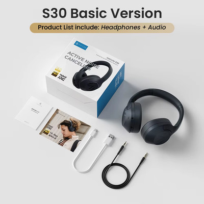 S30 Wireless Bluetooth 5.4 Headphones 43Db Adaptive Noise Cancelling Headsets 40