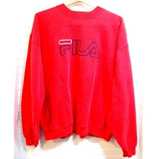 Vintage crewneck sweater FILA Medium Oversized Y2K Center logo sweatshirt Canada
